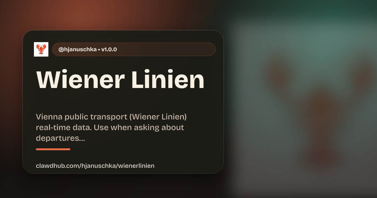 Wiener Linien skill on ReeveHub